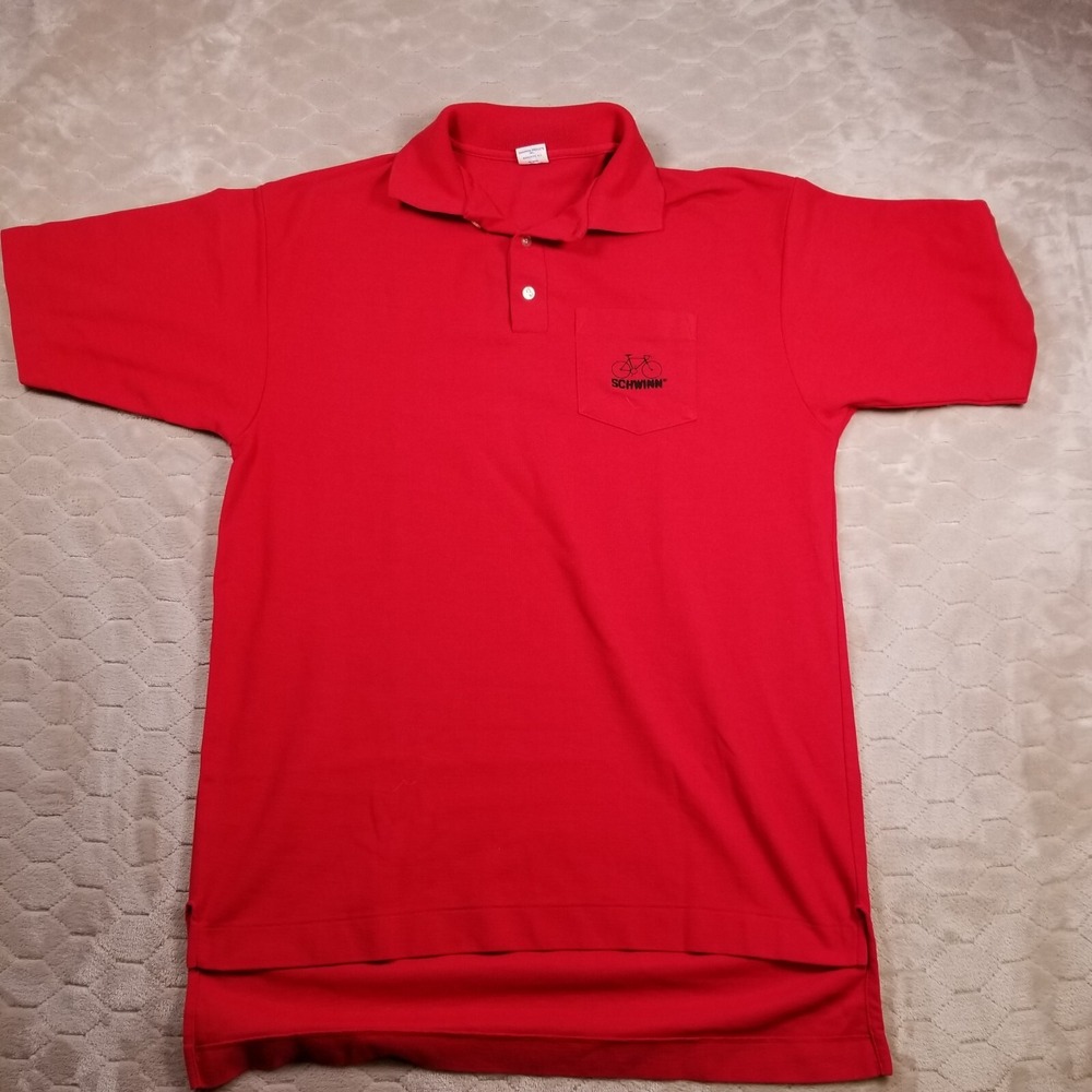 VTG 70s 80s Champion Blue Bar Polo Shirt Sz XL Schwinn Bicycles USA Made RARE